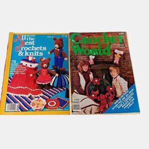 Crochet World McCalls Best Knits Magazine Lot 1982 1983 VTG Crafting Grannycore